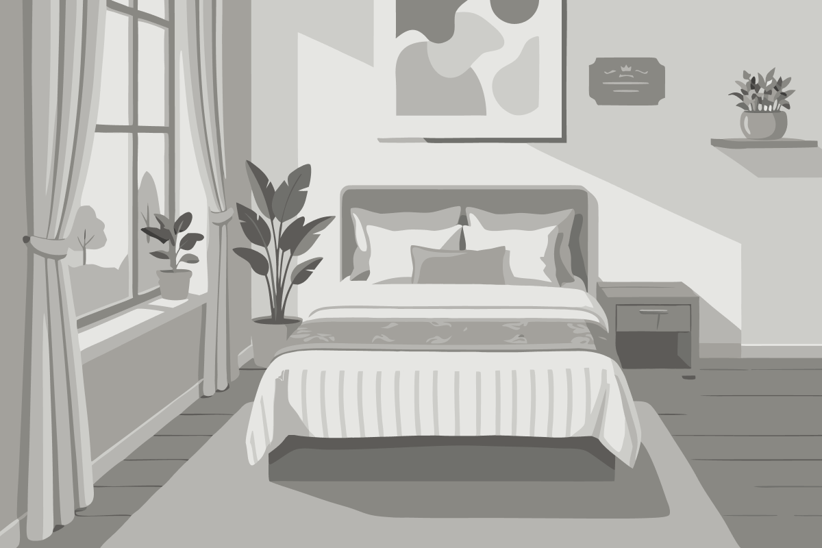 Quarto com Cama King-size e Vista da Piscina